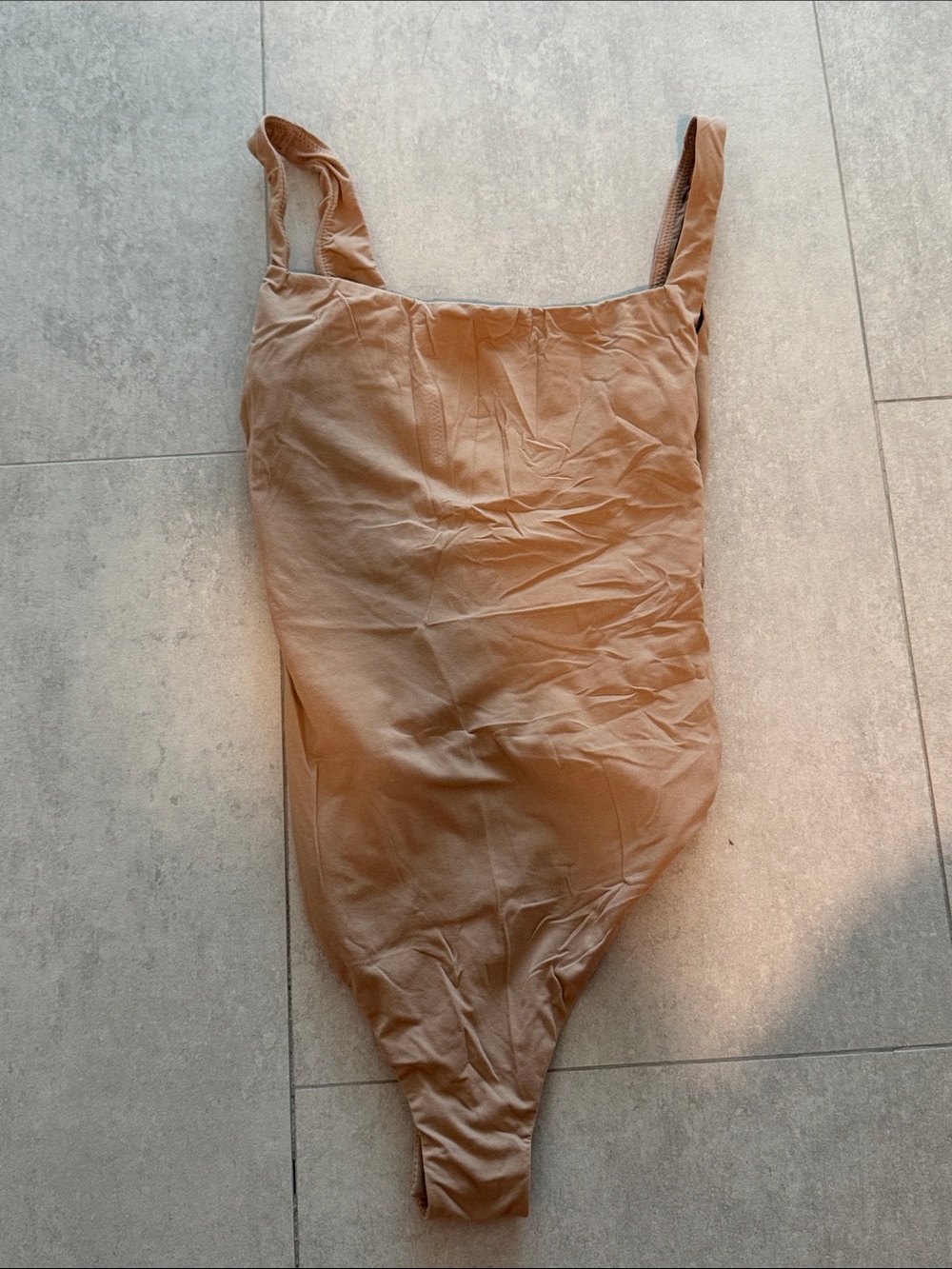 Skims Tan square neck, thong Bodysuit